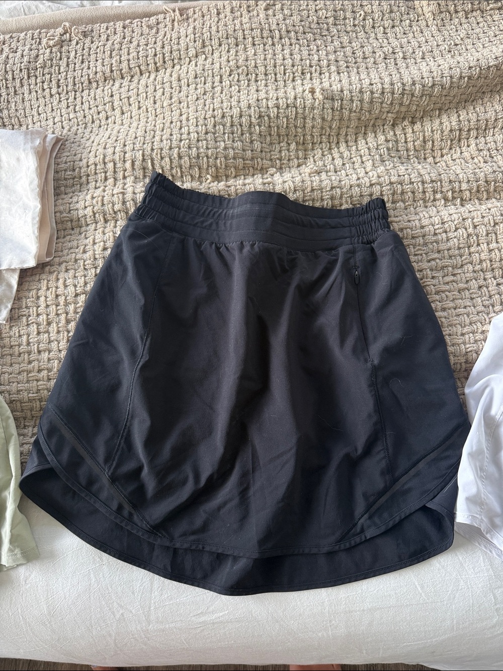 Athletic Black Skort with Elastic Waist